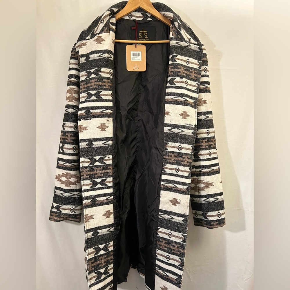 STS Ranchwear Pine Bluff Aztec Jacket w/Removable Faux Fur Collar Size 2XL - Picture 7 of 11